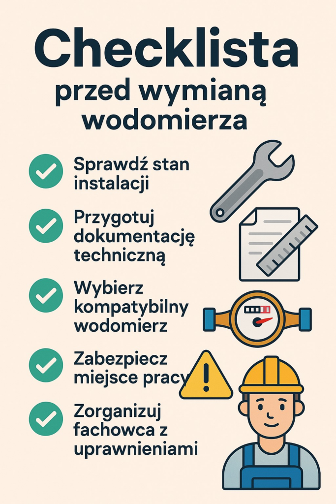 Checklista dla osób planujących wymianę wodomierza